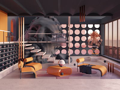 Interiors002 3d 3d art blender blender 3d blender3d design illustration illustration art illustration design render