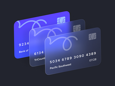 neopay — 3D glassmorphic credit cards app branding design ui ux