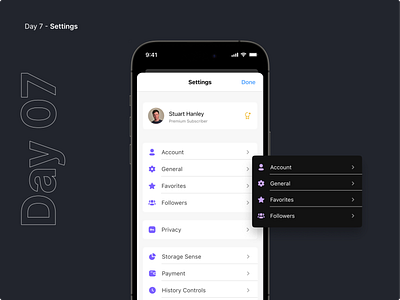 Settings Screen app app design daily challenge ios minimal minimalistmonk settings ui ui challenge ux