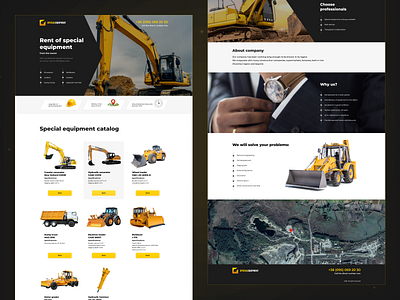 Special Equipment Rental building design equipment landing page rental special ui ux web design