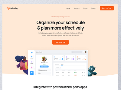 Scheduly Scheduling and planning Landing page