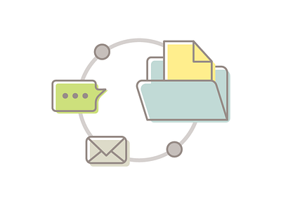 Info Loop Illustration border chat collaboration email flat microsoft offset outline tool work