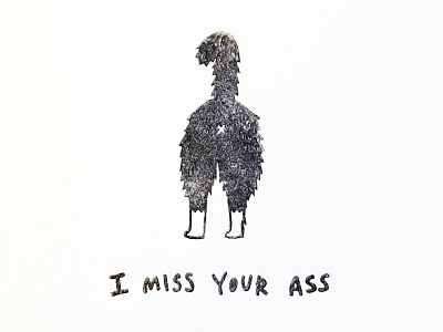 I Miss Your Ass card cat character design happy icon illustration kitty letterpress print