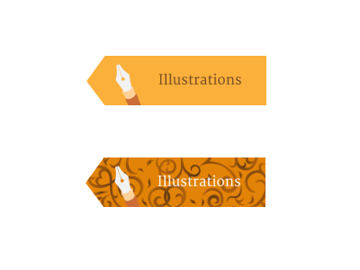 Illustration Hover State Buttons calligraphy flourish graphic design illustration orange swirl ui vector yellow