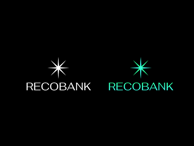 RECOBANK Logo bank bank logo branding design finances fintech flat gradient graphic design logo modern onlinebank simplistic typography unique vector
