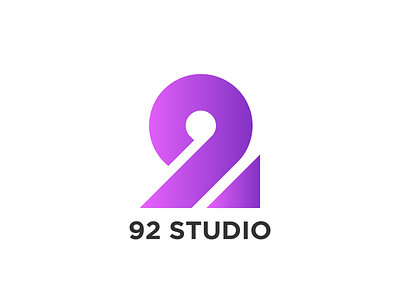 92 Studio Logo arrow gradient logo number