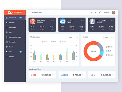 Cryptocurrency Dashboard #DailyUI 08