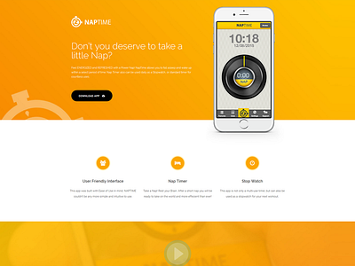 NapTime mobile app webdesign website