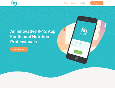 Landing Page For Mobile App Fig design flat illustration minimal mobile app ui ux web webdesign website