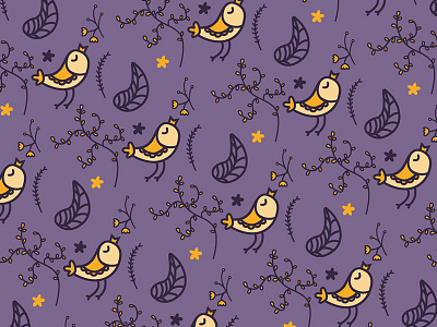 Pattern birds illustration nature pattern purple spring vector