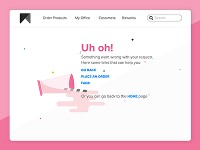 Error Page 404 app dot error icon illustration milkshake page pink sparkles vector web