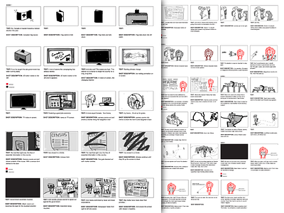 Storyboard doodle footage handmade in motion progress storyboard work