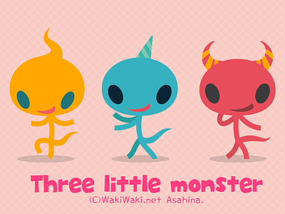 Three little monster illustrator