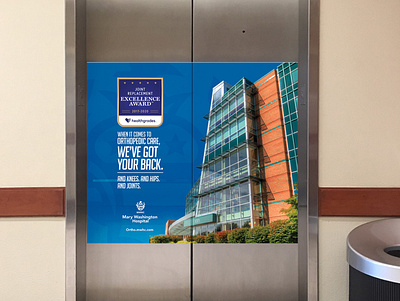Mary Washington Hospital - Orthopedic Excellence, Elevator Wraps care elevator health healthcare hospital mockup orthopedic wrap