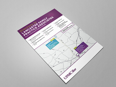 UPMC Pinnacle - Directional Flier care flier flyer health healthcare hospital infographic mockup