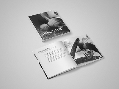 The Art of Changing Oil black book car care film gray layout maintenance oil photography typography white