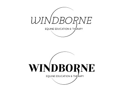 Windborne: Equine Education & Terapy Logo barn born borne brand branding equine horse logo therapy wind