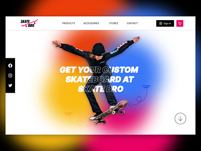 Skateboard Website Design branding design graphic design product design skateboard websign skateboard website design skatebro skating ui uiux ux web design web ui website design webux