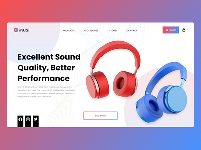 Tech Product Website UI/UX design graphic design headphone web design musi tech product ui design ui uiux ux web design website design