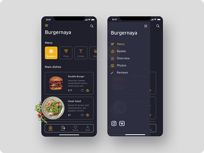 Food delivery app design app design ui