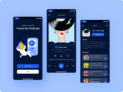 Podcast app app design ui