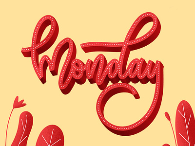 Monday design illustration ipad lettering lettering art letters procreate typography