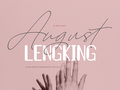 August and Lengking Font Duo calligraphy card design elegant font handlettering magazine signature t shirt typography