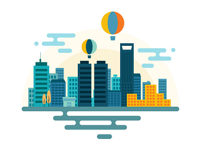 city building vector illustration