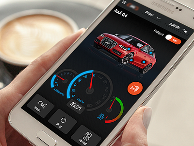 Feel The Car Small car dashboard free psd ui