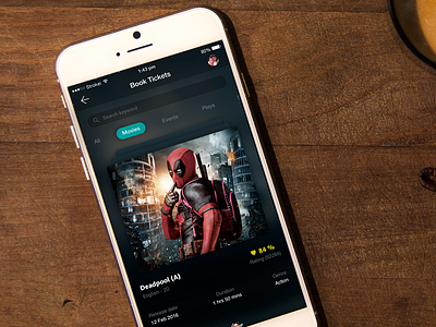 Book Ticket booking mobile movies ticket ui visual