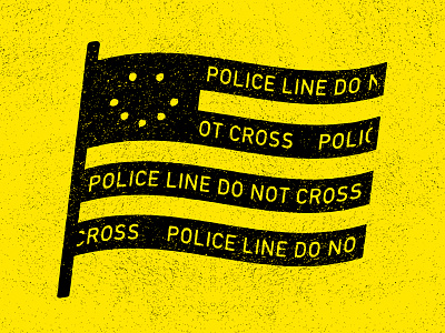 Bang flag guns illustration police yellow