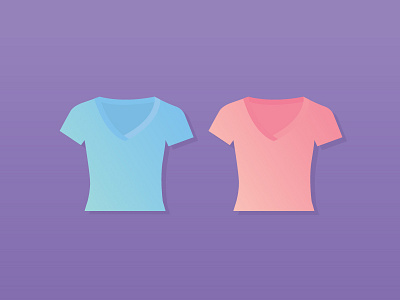 Ladies' V-necks clothing gradient illustration shirt