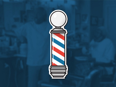 Barbershop barbershop illustration rebound sticker