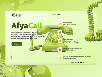 AfyaCall Website (www.afyacall.co.tz) app design ui