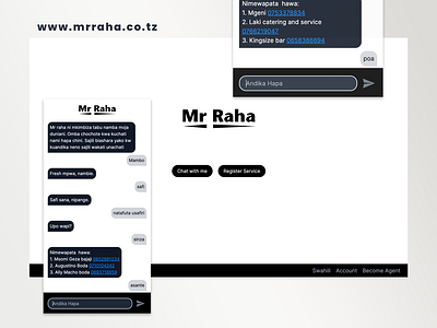 Mr Raha - WebApp & Mobile App (www.mrraha.co.tz)
