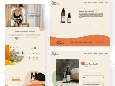 Oleca Organics - Natural Slimming Oil Online Shop Website app beauty branding design ecommerce landingpage redesign ui ux website