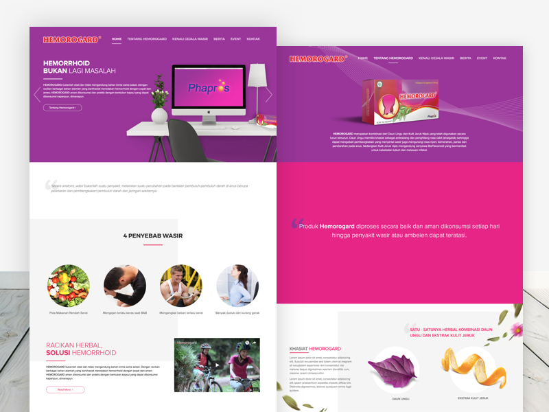 Hemorogard html ui design website herbal health medicine
