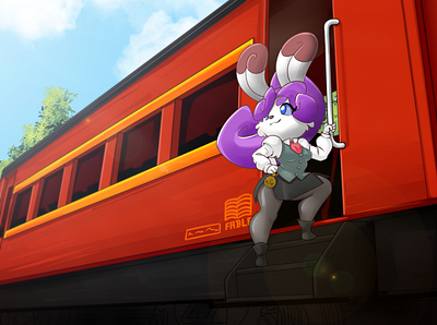 Kemono Cafe Chapter 17 by Nekonny adorable anthro anthropomorphic anthropomorphism bunny bunny girl digital digital illustration digitalart epic furry hare kemono cafe rabbit rabbits red train train