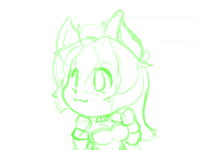 Chibi Sketch by Nekonny anthro anthropomorphic anthropomorphism fox foxy furry illustration maid nekonny