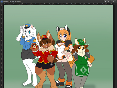 Group Shot Reality by Nekonny anthro anthropomorphic anthropomorphism design fox foxy furry illustration nekonny orange