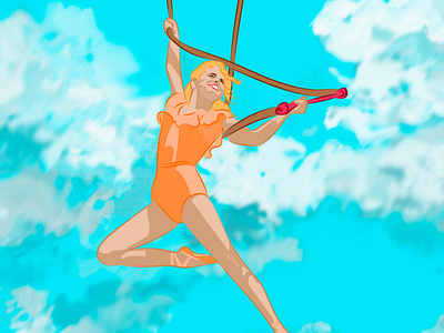 Valentía artista circo cirsence design illustration trapecista