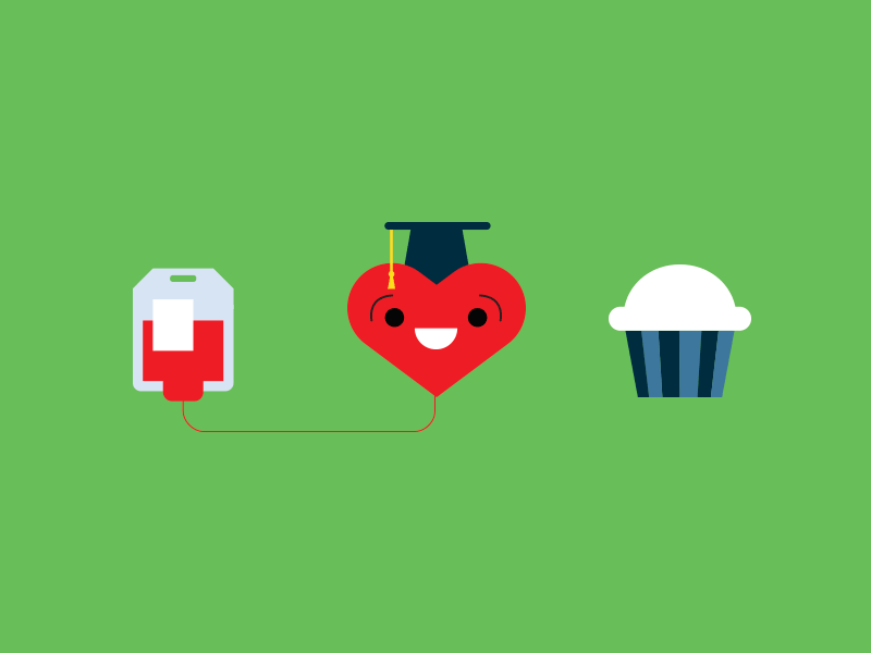 Campus Fundraising bag blood college cupcake donate fundraising gif heart sprinkles