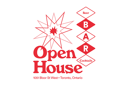 Open House bar branding design illustration logo open house toronto vector vegas vintage