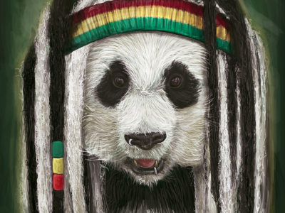 Rasta Panda 3 digital painting drawing dreadlocks illustration painting panda rasta scribbble wacom