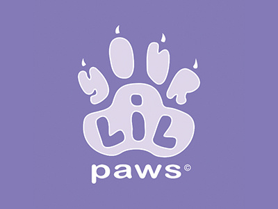 Your Lil Paws dog dog services branding logo logo design paws paws purple