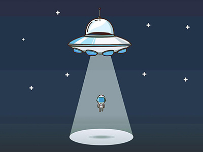 Abducted abduct alien astronaut illustration space ufo