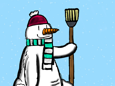 Snowman adobe photoshop art artist artwork cartoon christmas comic digital art digital illustration graphic design greeting card holiday illustration painting snowman