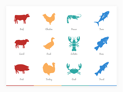 Icons for gastronomic guide