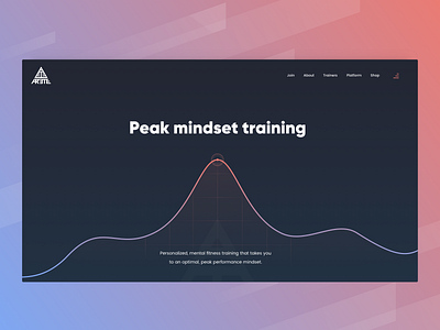 Website banner for mental fitness app banner dark ui landing page mental fitness ui web design website banner