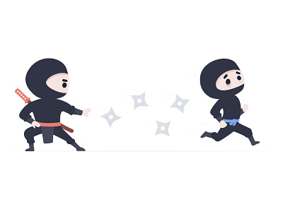 Two ninjas illustration vector